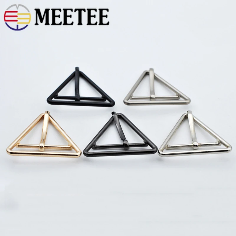 

Meetee 10/20pcs ID30/40/50mm Metal Belt Buckle Tri-Glide Pin Adjust Buckles for Bags Straps Clasp Webbing Decor Hoook Accessory