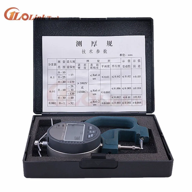 

0.01mm Electronic Tube Thickness Gauge 0-10mm Digital Tube Micrometer Thick Gauge Pipe Dial Indicator Width Measure Tools