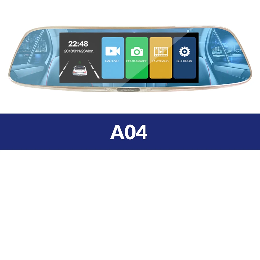 A04 E-ACE Автомобильная dvr камера FHD 1080P 7,0 дюймов сенсорный зеркальный видеорегистратор двойной объектив с камерой заднего вида авто регистратор видеорегистратор - Название цвета: A04