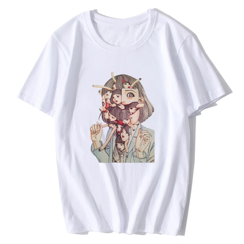 Мужские футболки с мангой Junji Ito для девочек Shintaro Kago футболка короткими рукавами