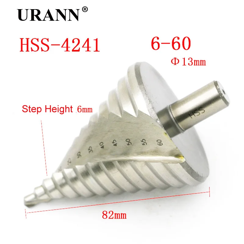 1 шт. шестигранное ступенчатое сверло из быстрорежущей стали 6 60 мм|Сверла| |