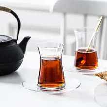 INS Hot PASABAHCE Brand Turkey Scented Black Tea Cup Matched Saucer Sets Coffee House Teacup Mug Espresso Shot Glass Wholesale