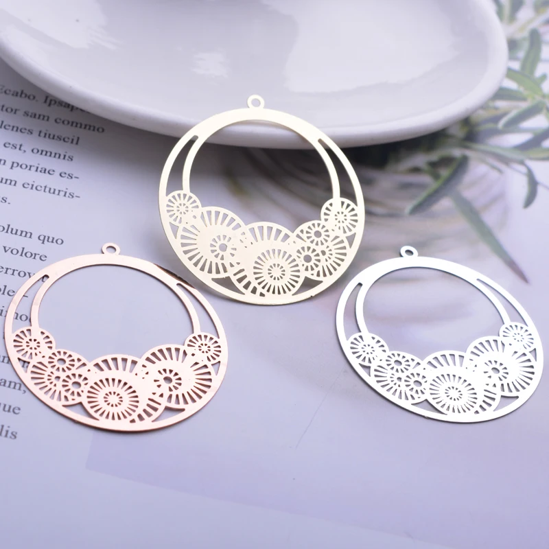 

30pcs AB2698 39mm*41mm Round Charms Flower Basket Pendants