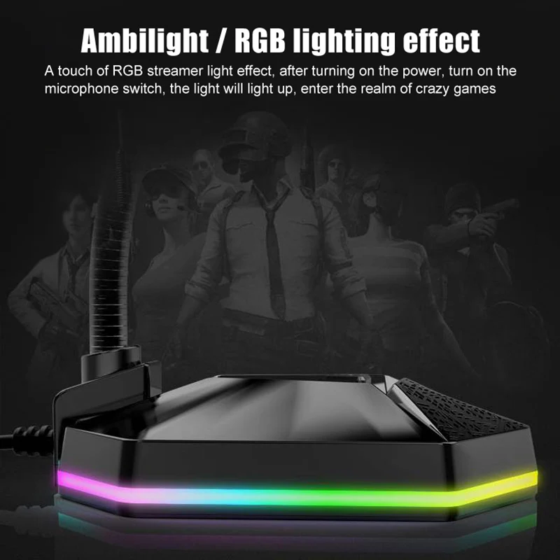 

PC Microphone Plug-and-Play USB Adjustable Omnidirectional Microphone Noise Reduction for Gaming Live Streaming NC99