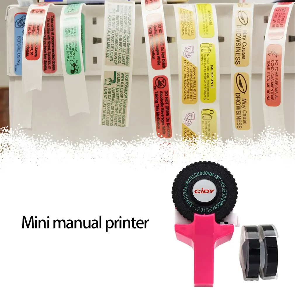 

1set Mini Manual Printer Mini DIY Hand For 3D Embossing Manual Tape Manual Typewriter Lettering Embossing Label Machine