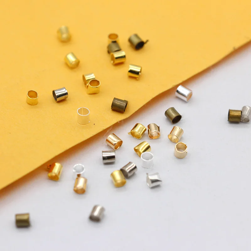 Обжимные бусины для бисероплетения серебристые/золотистые/Бронзовые/медные 1000p