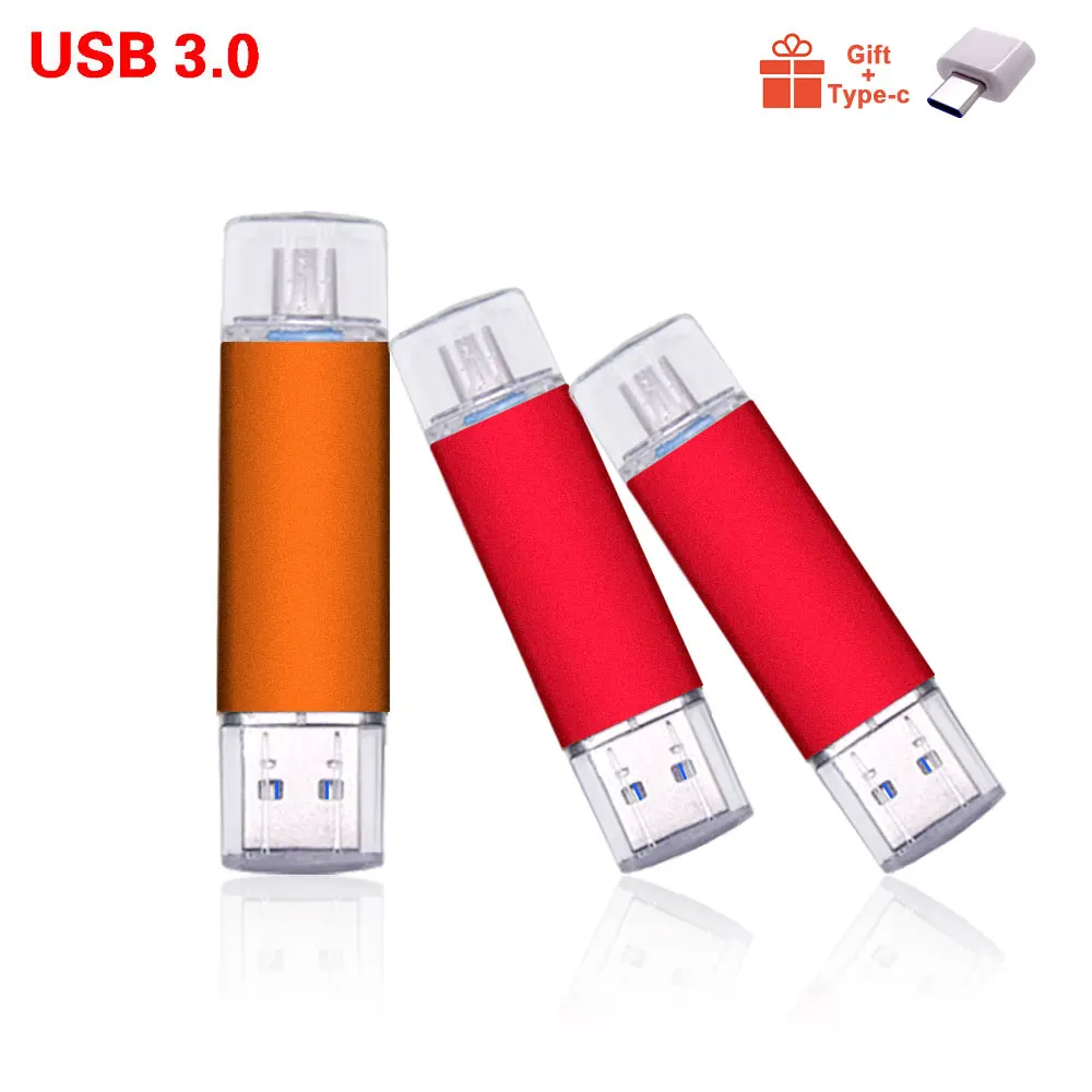 Высокоскоростные Флэш Накопители US 3 0 OTG + Usb Type C в подарок флэш накопитель на 64 ГБ