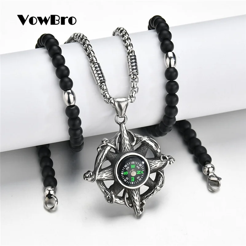 VowBro готические ювелирные изделия из аутентичного сплава круглые для мужчин