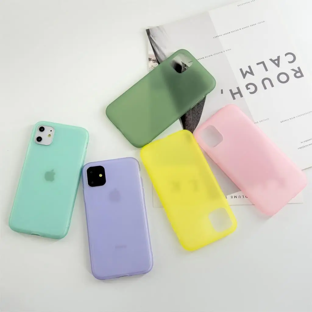 Прозрачный силиконовый чехол карамельного цвета для телефона iPhone 6s 7 8 Plus 11 Pro X XS XR