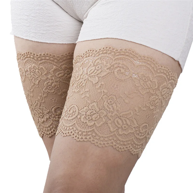 Style 3 Nude 1 пара, сексуальные кружевные подвязки для бедер, женские, плюс размер, белье, силиконовое, анти-трение, нескользящие носки до бедер, прозрачные гетры - Цвет: Style 3 Nude