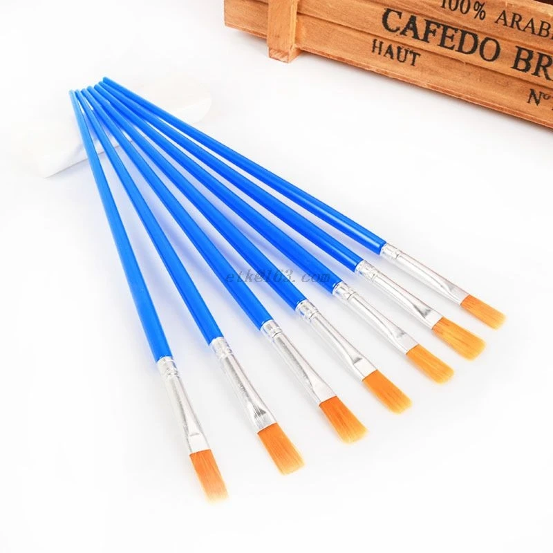 Набор кистей для рисования 100 шт. Детские нейлоновые плоские волосы акриловые