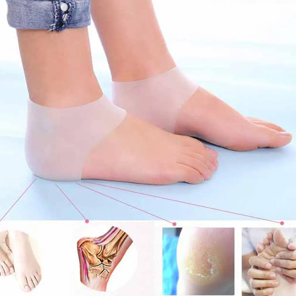 

2pcs/1 pair Feet Care Products Silicone Moisturizing Gel Heel Socks Cracked Foot Skin Care Protect Foot Chapped Care Tool Health