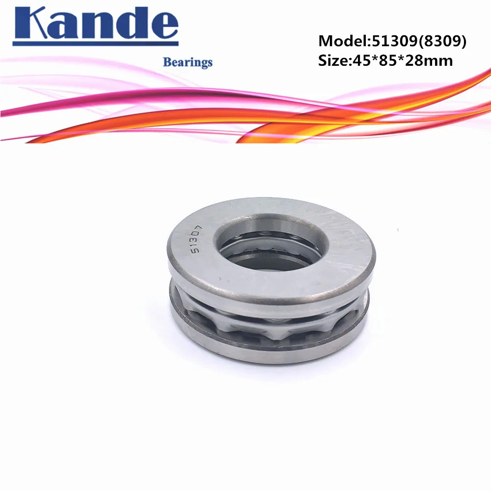Kande 51309 8309 45x85x28 подшипник 1 шт. плоский упорный шарикоподшипник Осевой Упорный |