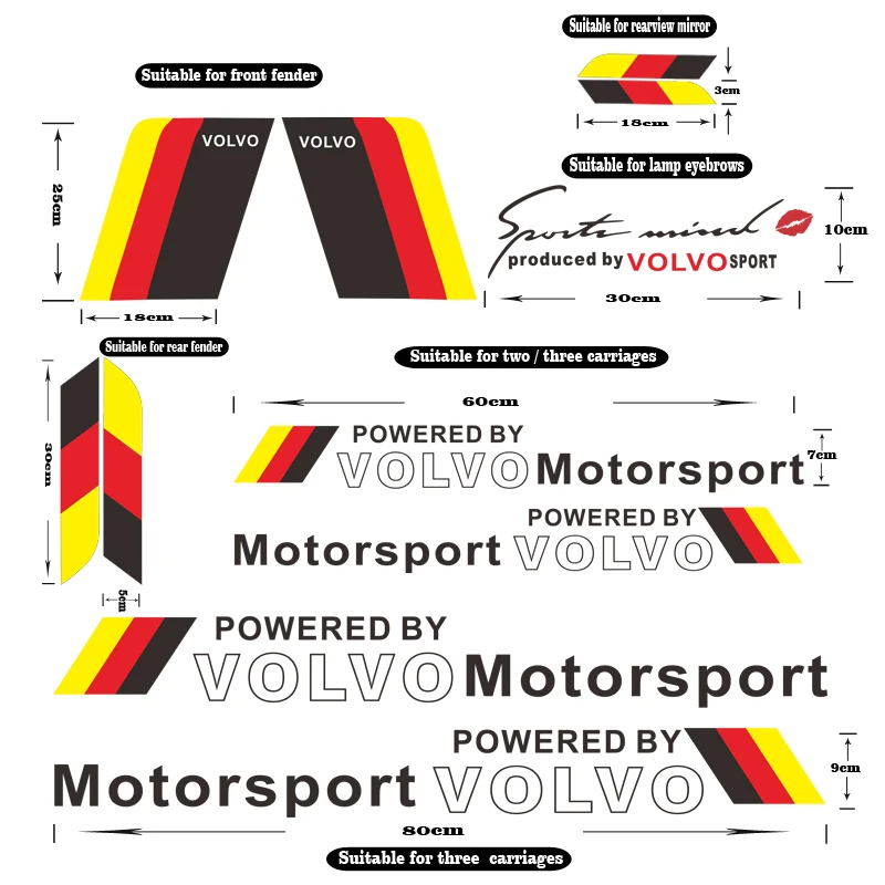 

For Volvo XC90 2015-2018 XC60 S90 V90 XC60 S60 V60 S40 C30 S60L Creative Graphic Decal letter personality Vinyl Cars Stickers