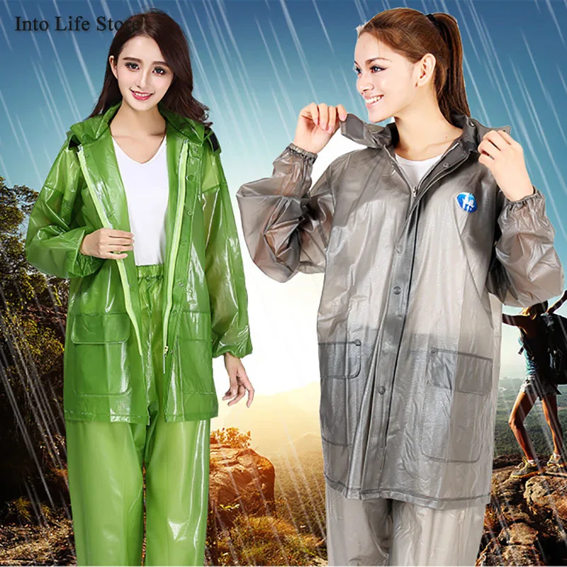 

Transparent Women's Rain Coat Men's Motorcycle Raincoat Jacket Rain Pants Waterproof Suit for Fishing Rain Poncho Gift Ideas