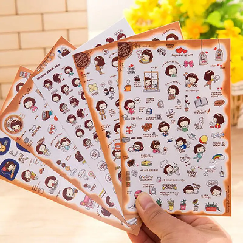 Наклейки для девочек в Корейском стиле водонепроницаемые прозрачные наклейки