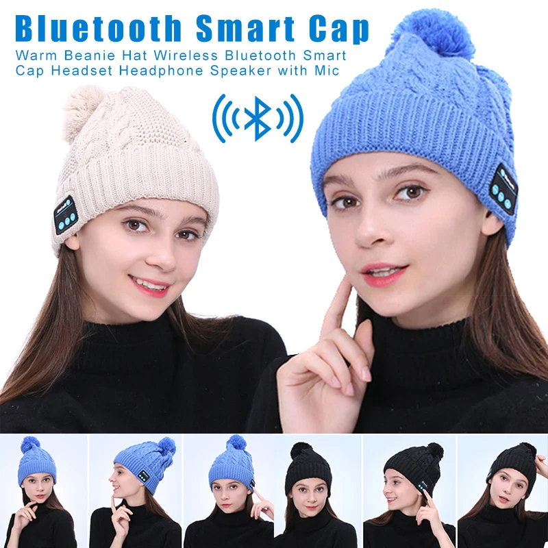 Теплая шапка бини Беспроводная Bluetooth Смарт гарнитура наушники динамик с