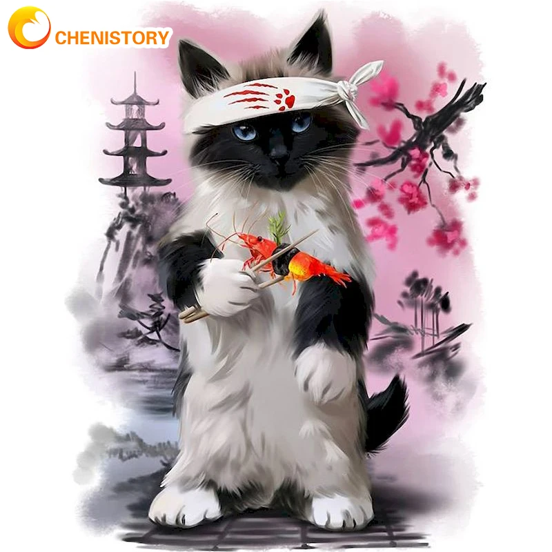 

CHENISTORY Creative Cat 5D Square Diamond Painting Animal Embroidery Painting Adults Cross Stitch Mosaic Picture DIY Home Decor