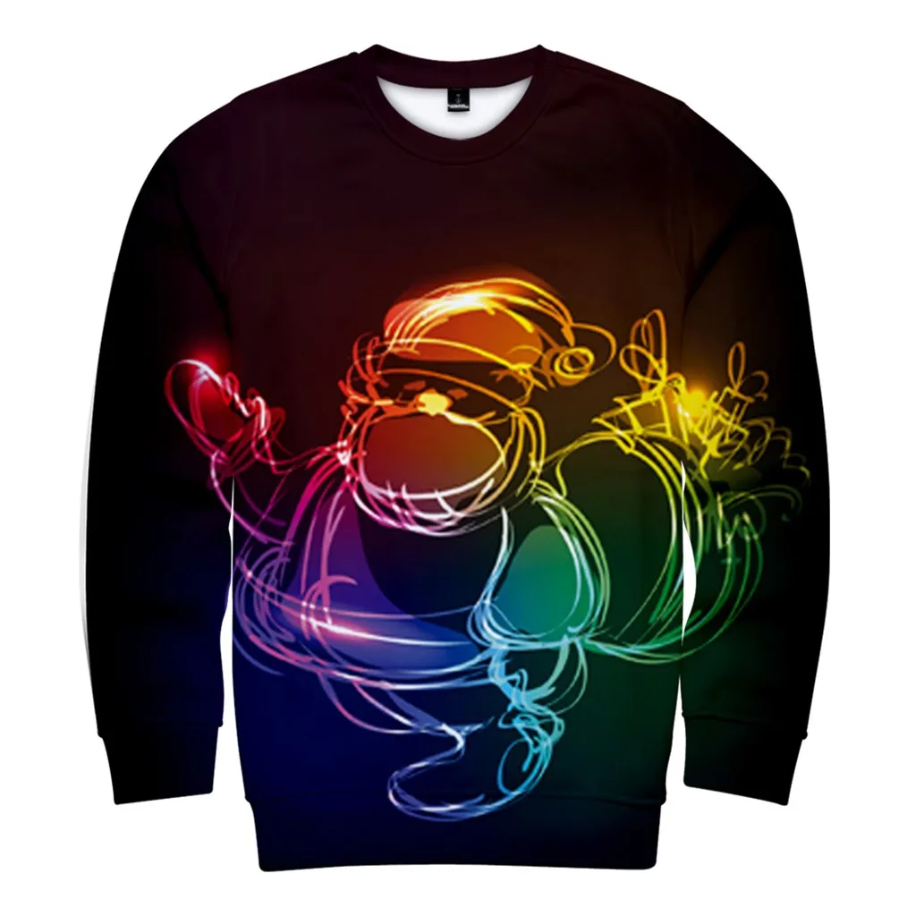 Рождественские толстовки с 3d принтом зимние капюшоном для женщин пуловер