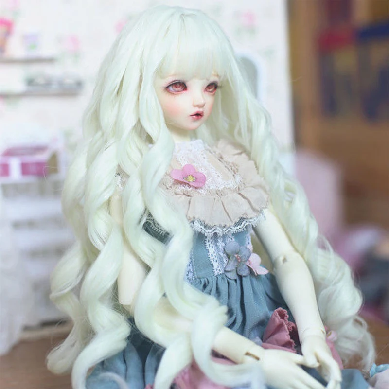 Детские челки BJD высокотемпературный Шелковый парик вьющиеся длинные волосы для