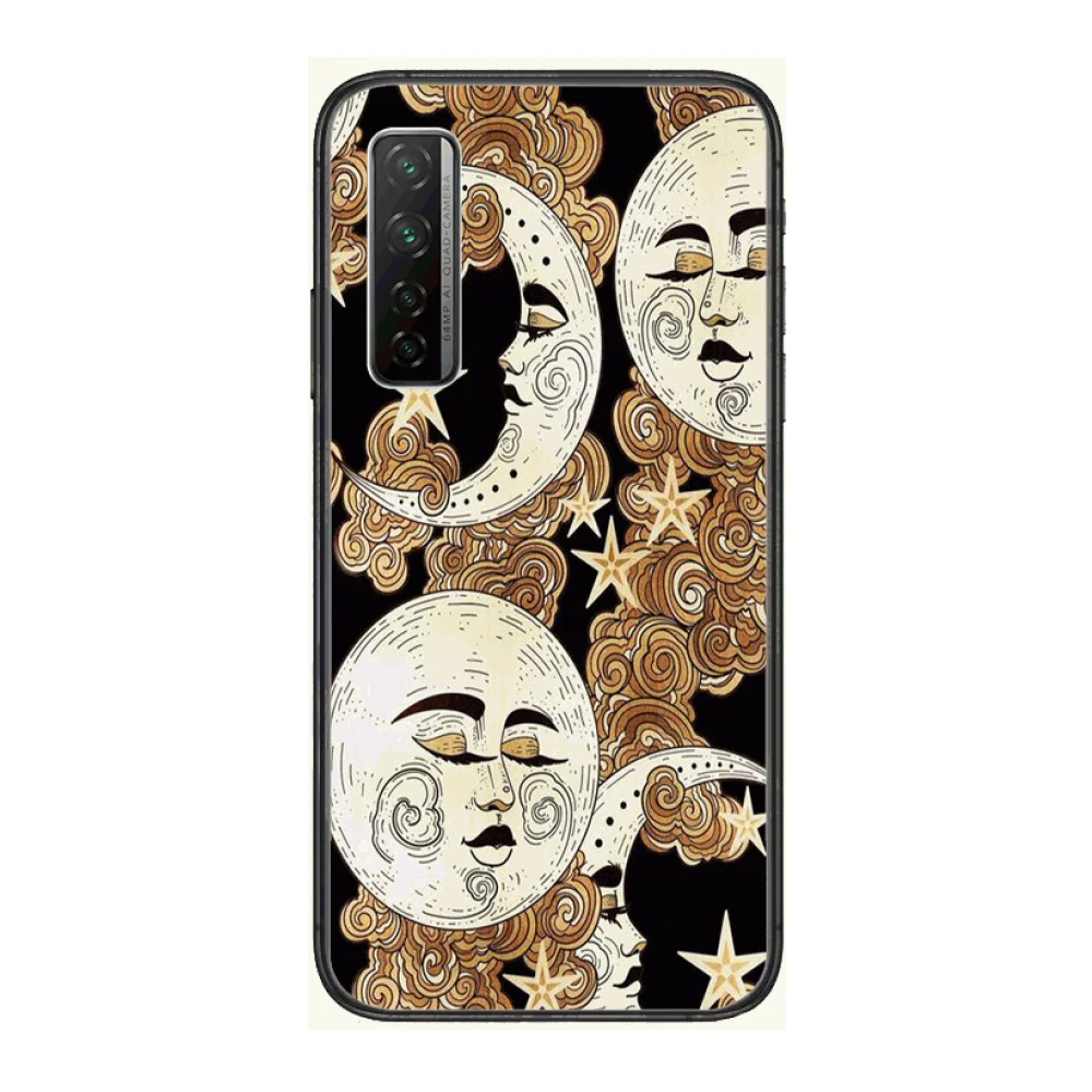 

Sun Moon Face Frosting Phone Case For Huawei Nova p10 lite 7 6 5 4 3 Pro i p Smart ZBlack Etui 3D Coque Painting Hoesje