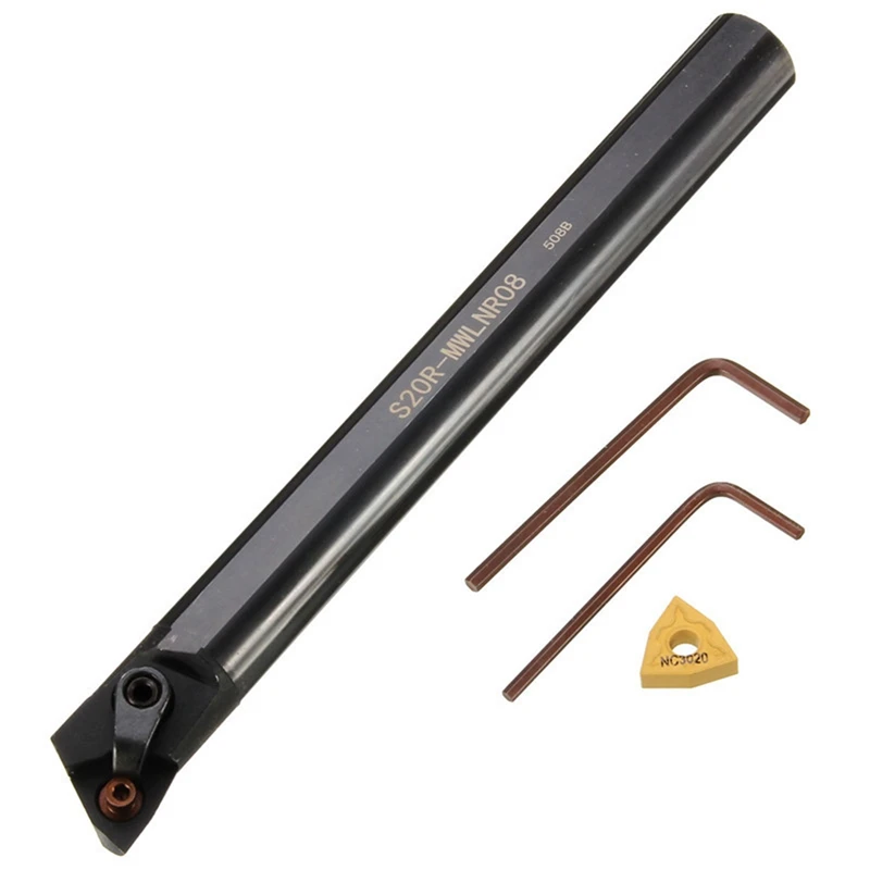 

XNEMON 20x200mm S20R-MWLNR08 508B Lathe Turning Tool Boring Bar Tool Holder For WNMG0804 Right Hand 95 Degree New