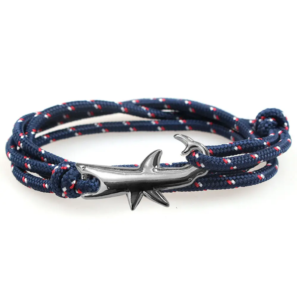 

CUTEECO Shark Anchor Bracelets Men Charm Chain Rope Metal Bracelet Anchor Hooks Jewelry Women Gift New Fashion Bracelet