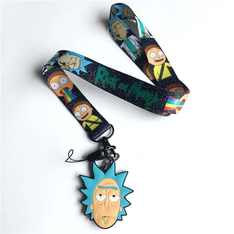 C And Rick Брелок для ключей с аниме-героями мультфильмов; Ремешок Для ключей; Ремешок для мобильного телефона; веревка для удостоверения личности; веревка для спортзала - Цвет: C And Rick