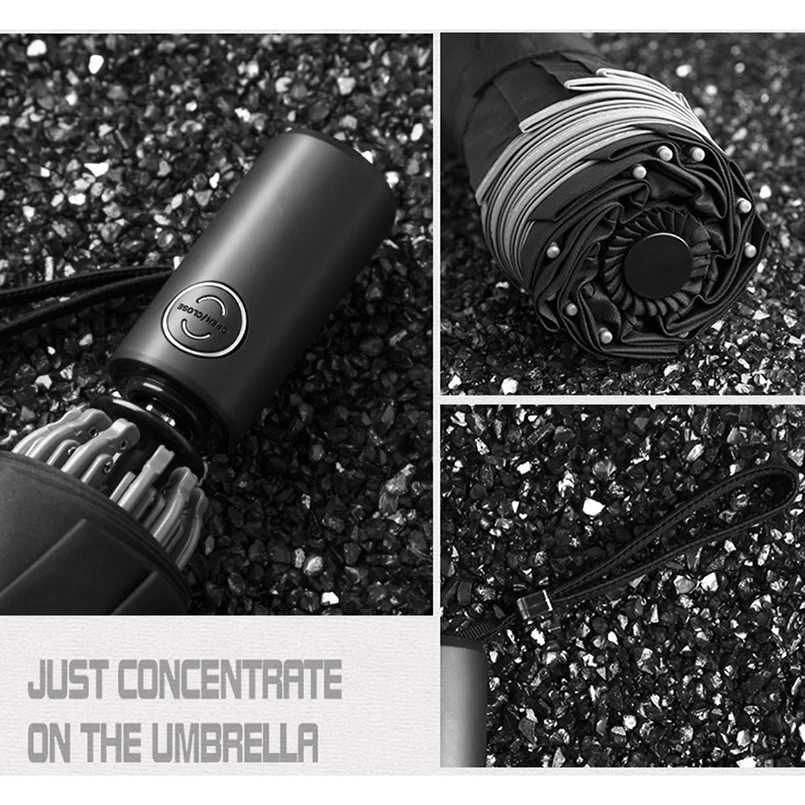 

Automatic Umbrella Reverse Folding Business Umbrella With Reflective Strips Umbrellas Rain For Men Women Windproof Male Parasol