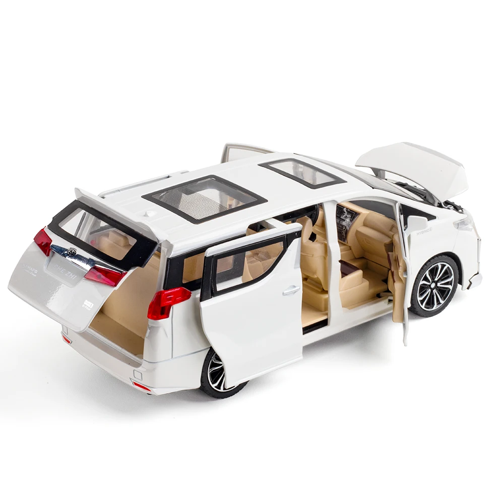 Фото Модель автомобиля Toyota Alphard MPV, модель в масштабе 1:24, со звуком светильник кой №3