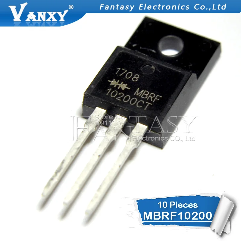 10pcs MBRF10200CT TO-220F 10200CT TO-220 MBRF10200 TO220F Schottky | Электронные компоненты и принадлежности