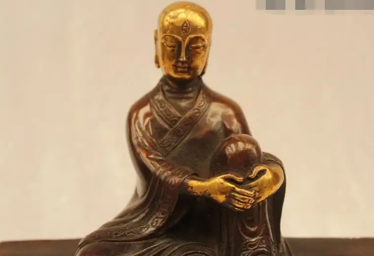 S6805 8 &quotКитайский буддийский народный отличная бронзовая позолота табуреты