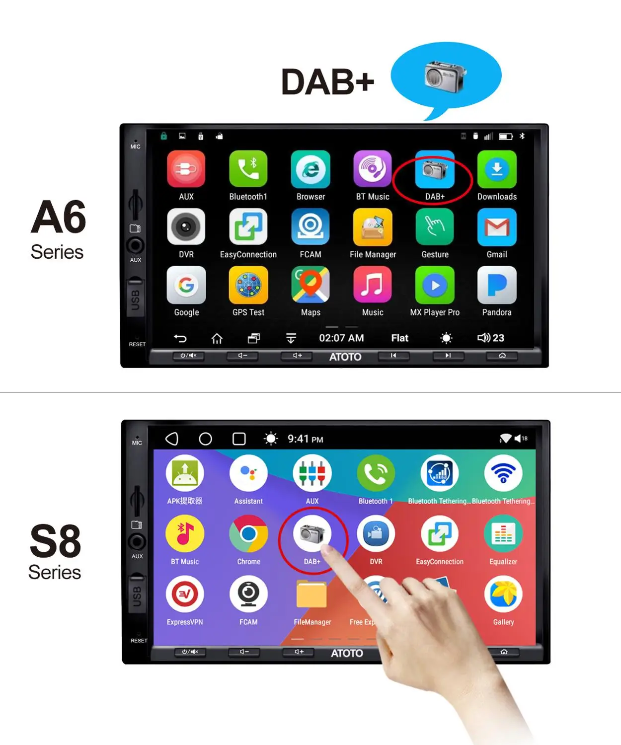 Цифровой радиоприемник и антенный адаптер ATOTO Z-AC-4475 DAB Box для автомобильной