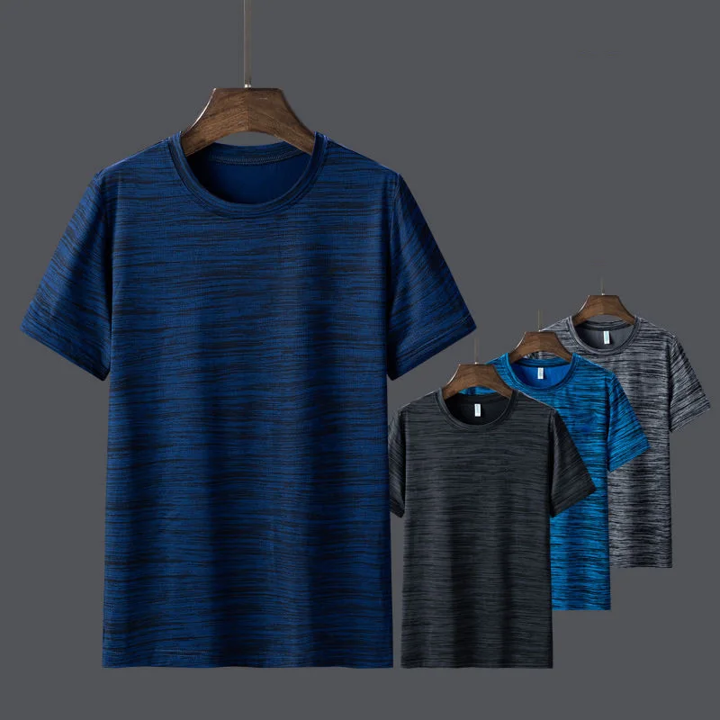 

Men's Running T Shirt Short Sleeve Sport T-Shirts Large Size Quick Drying Ice Silk Summer Breathable Clothes Loose