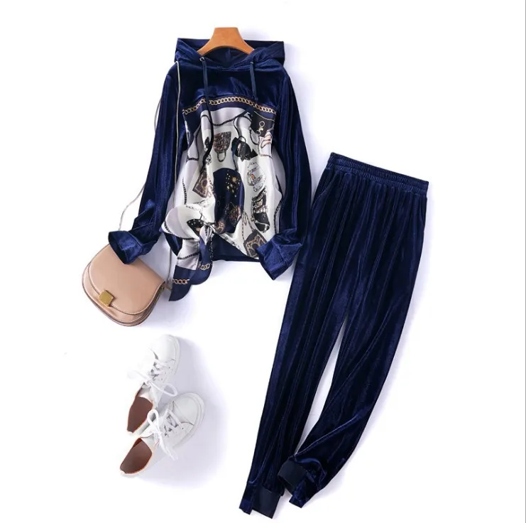 

Printing Sports leisure Suit The Spring and Autumn Period and The loose Fleece Two-Piece Women sthin Sweatshirt Hoodies