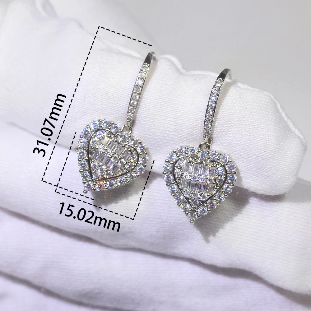 

Loredana Fashion Luxury 925 Sterling Silver Zircon Drop Earing Dangle Earrings Long Big For Women Christmas Gift Jewelry EZ129