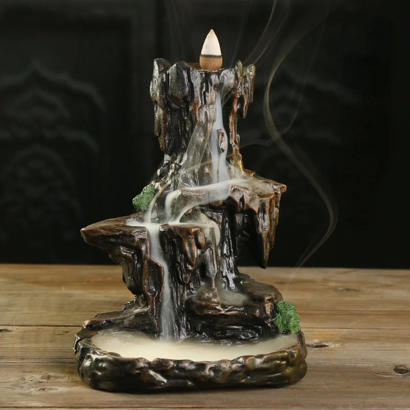 

Creativity Mountain Form Smoke Water Fall Backflow Incense Burner Incense Holder Decor Aroma Furnace Aromatic House Office Craft