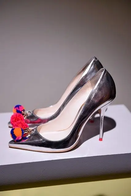 Женские туфли лодочки Vibsterimma из телячьей кожи с металлическим и серебристым