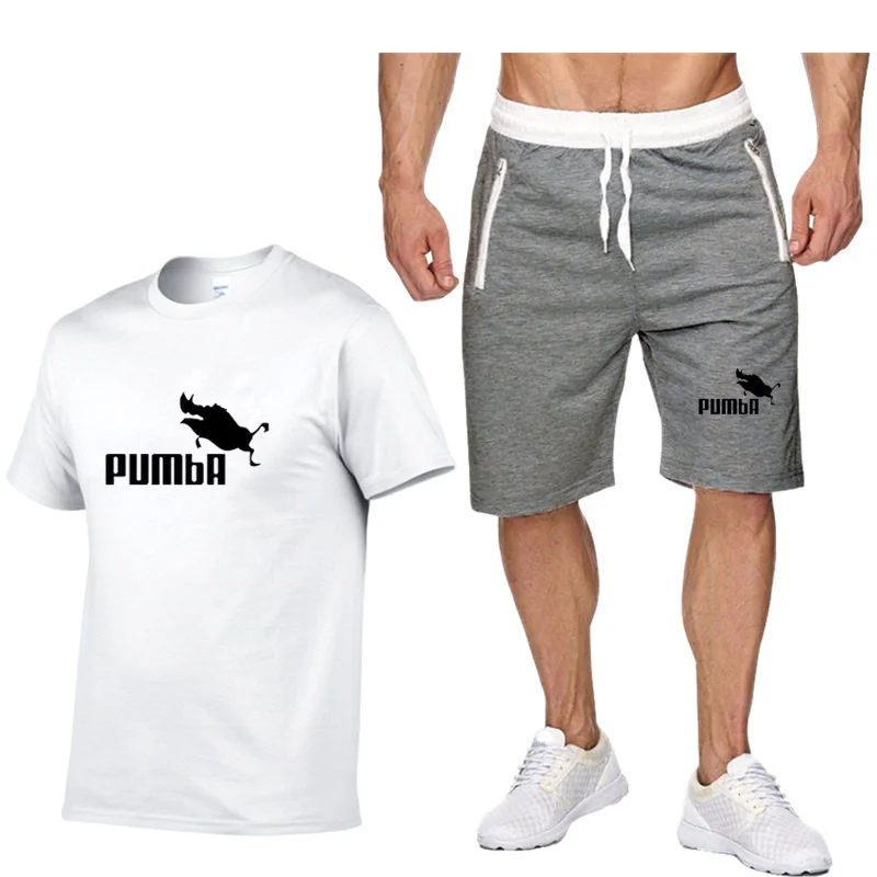 

Men's Tracksuit Summer Clothes Sportswear Two Piece Set T Shirt Shorts Brand Track Clothing Male