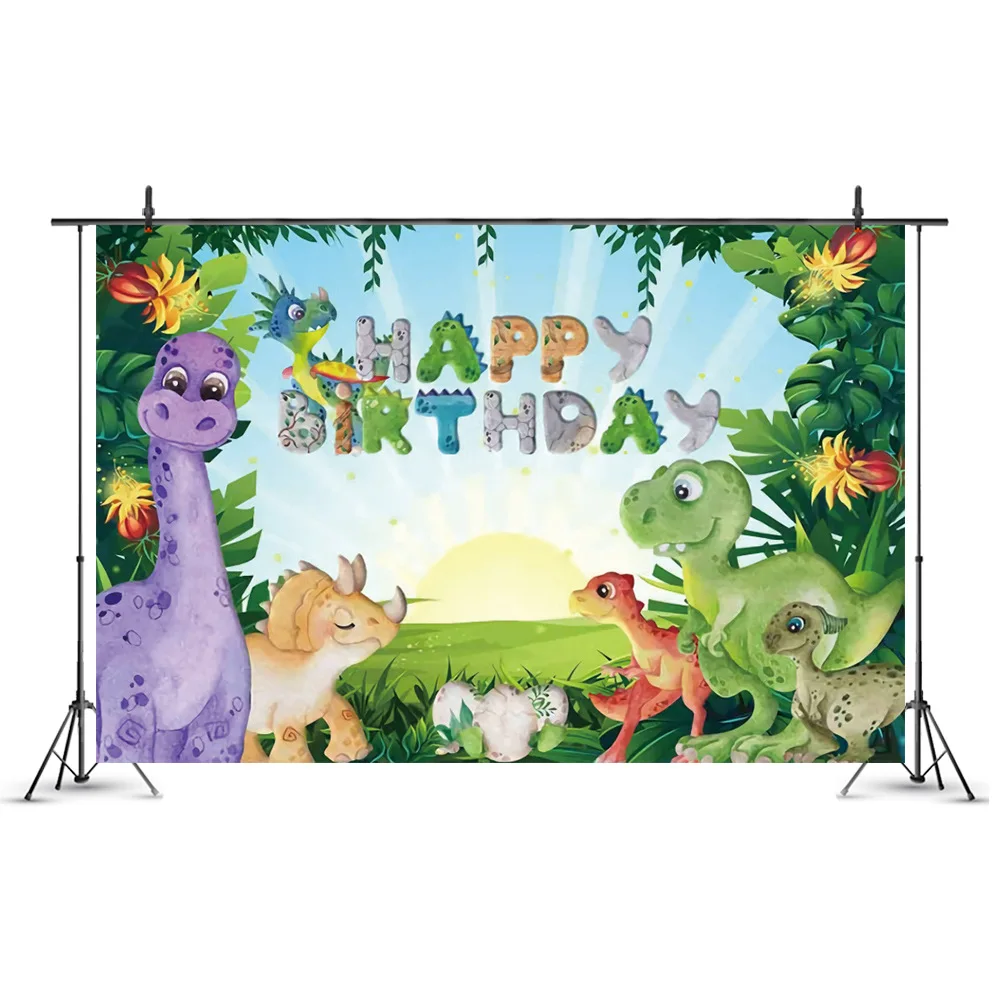

Colorful Happy Birthday Cute Animals Backdrop Photography Background Photo Booth Studio Decor