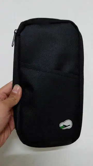 Папка для документов сумка Многофункциональный длинный абзац Держатель билетов печать карта посылка для путешествий паспорт файл посылка на молнии - Цвет: Black