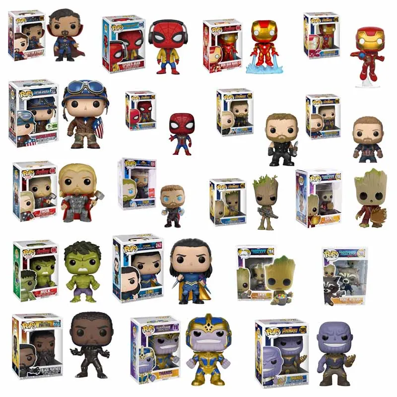 FUNKO POP Marvel Мстители Железный человек Капитан Америка Brinquedos Виниловая фигурка