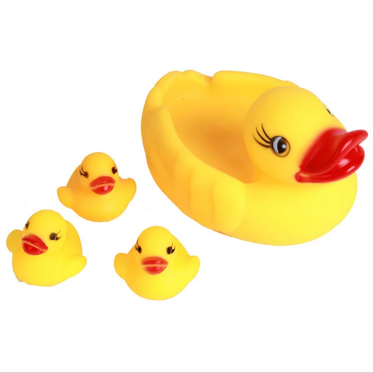 Игрушка для ванны животные Плавающие Игрушки для воды мини красочные мягкие плавающие резиновые утки сжимают звук Забавный подарок для маленьких детей - Цвет: Duck1