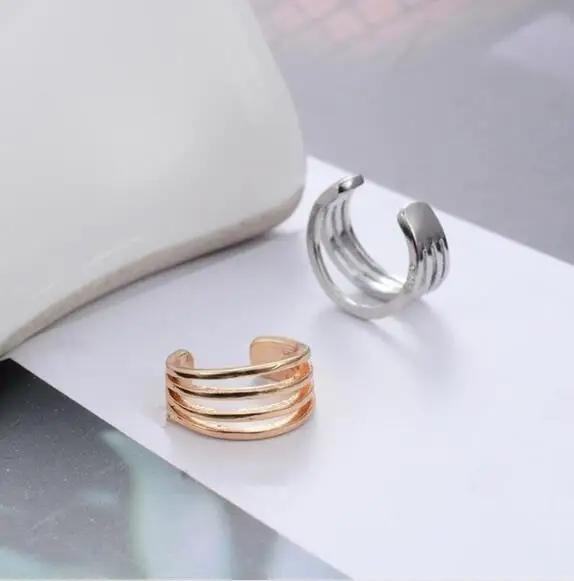 Европа и США простые серьги дикая линия зажим для на Хрящ уха четырехслойные