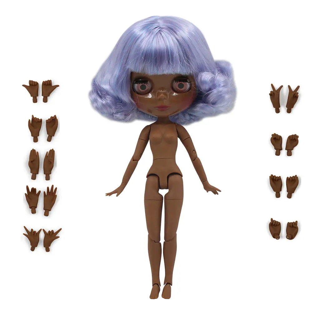 super dark skin Ледяная фабрика Blyth кукла шарнир тело DIY игрушки BJD 30 см 1/6 модные куклы девочка подарок Специальное предложение на продажу - Цвет: super dark skin