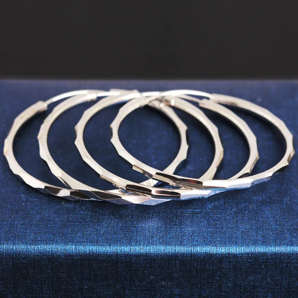 Женские ювелирные изделия серебряные серьги гвоздики большие круглые кольца