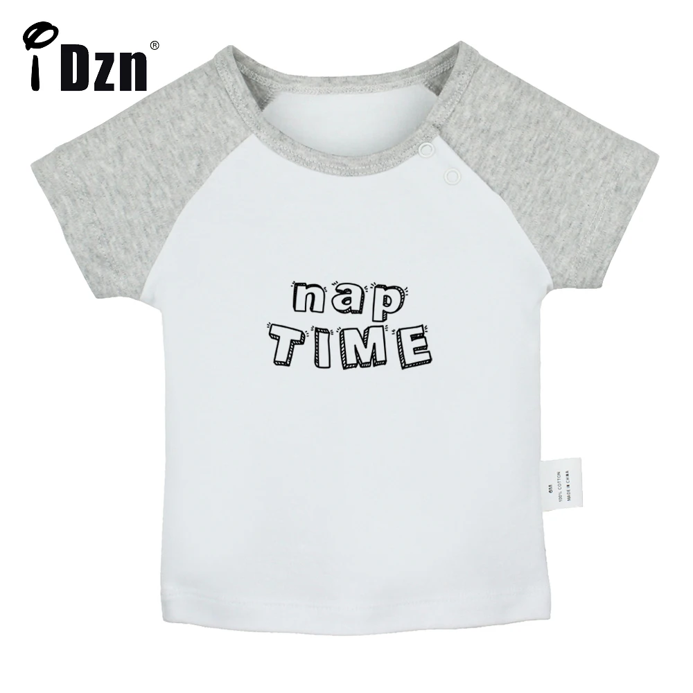 

iDzn Summer NEW Nap Time Fun Art Printed Baby Boys T-shirts Cute Baby Girls Short Sleeves T shirt Newborn Cotton Tops Clothes