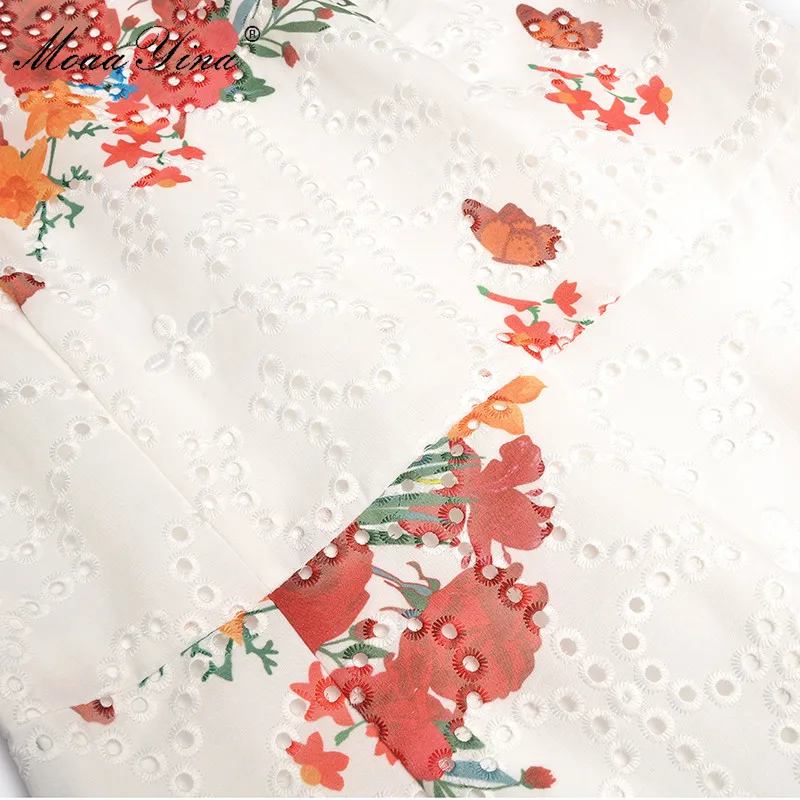 MoaaYina модное дизайнерское платье весна-лето женское со стоячим воротником с