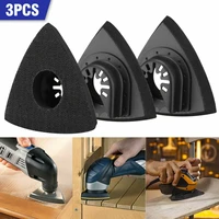 3pcs 80mm high carbon steel sanding pad hook and loop triangular abrasive wheel quick release oscillating tool for bosch