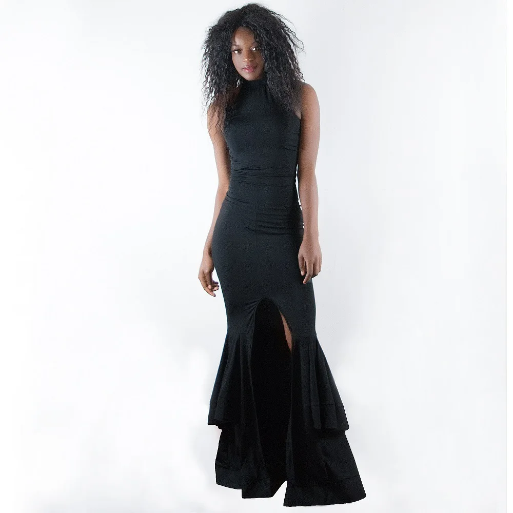 Платье Русалочки длинное платье с лямкой на шее женское вечернее сексуальное без